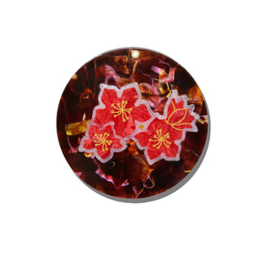 Solar Eclipse Hand-painted Winter Blossom Compact Mirror | Eco-Friendly