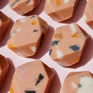 Bell Mountain Naturals Terrazzo Mini Gem Bar Soap | Natural, Sustainable, Modern | Pink