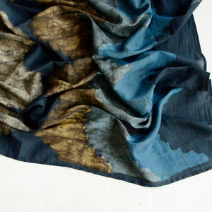 Ichcha Blue Blockprinted Women Scarf/Wrap | Ocean