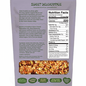 Sweet Deliverance - Blueberry & Sunflower Butter Granola