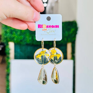 Blossom and Love | Yellow Wildflower Suncatchers Earrings