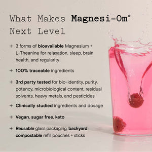Moon Juice Magnesi-Om | Berry Calm + L-Theanine for Relaxation, Sleep | Single Stick