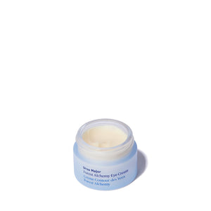 Jar of cream with a blue label on a white background