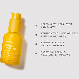 Yellow serum bottle with text on a white background