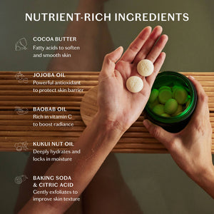 Kate McLeod Breathe Pebble | Deep Moisturizing Solid Bath & Shower Oil | Tray of 20