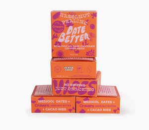 Date Better Snacks - Hazelnut Praline Dark Chocolate Medjool Dates: Standard