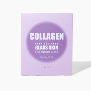 Collagen glass skin overnight mask packaging on a white background