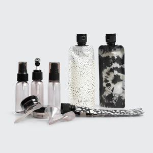 KITSCH Refillable Ultimate Travel 11pc Set | Black & Ivory