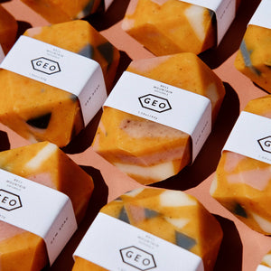 Bell Mountain Naturals Terrazzo Mini Gem Bar Soap | Natural, Sustainable, Modern | Golden