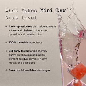 Moon Juice Mini Dew | Watermelon Electrolytes + Minerals | Hydration, Brain | Box of 14 Sticks