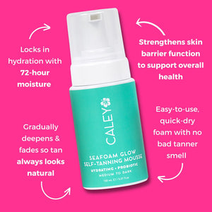 Caley Cosmetics Seafoam Glow Self-Tanning Mousse l Medium to Dark ~ Travel Size