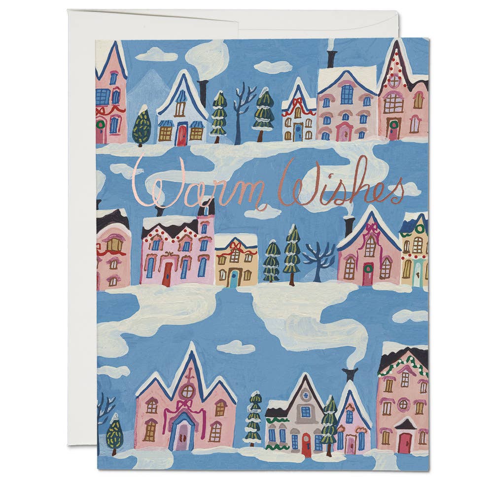 Red Cap Cards | Little Pink Houses Holiday Greeting Card