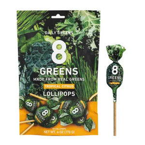 8Greens Real Greens Lollipops Tropical Citrus Flavor | 10pcs per bag