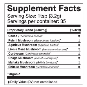 Anima Mundi ADAPTOGENIC IMMORTALITY : ORGANIC 7 MUSHROOMS + HEIRLOOM CACAO