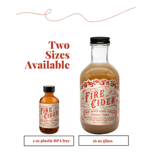 Roots & Leaves Fire Cider | Raw Apple Cider Vinegar Herbal Tonic + 12 Herbs, Roots And Fruits | 16oz