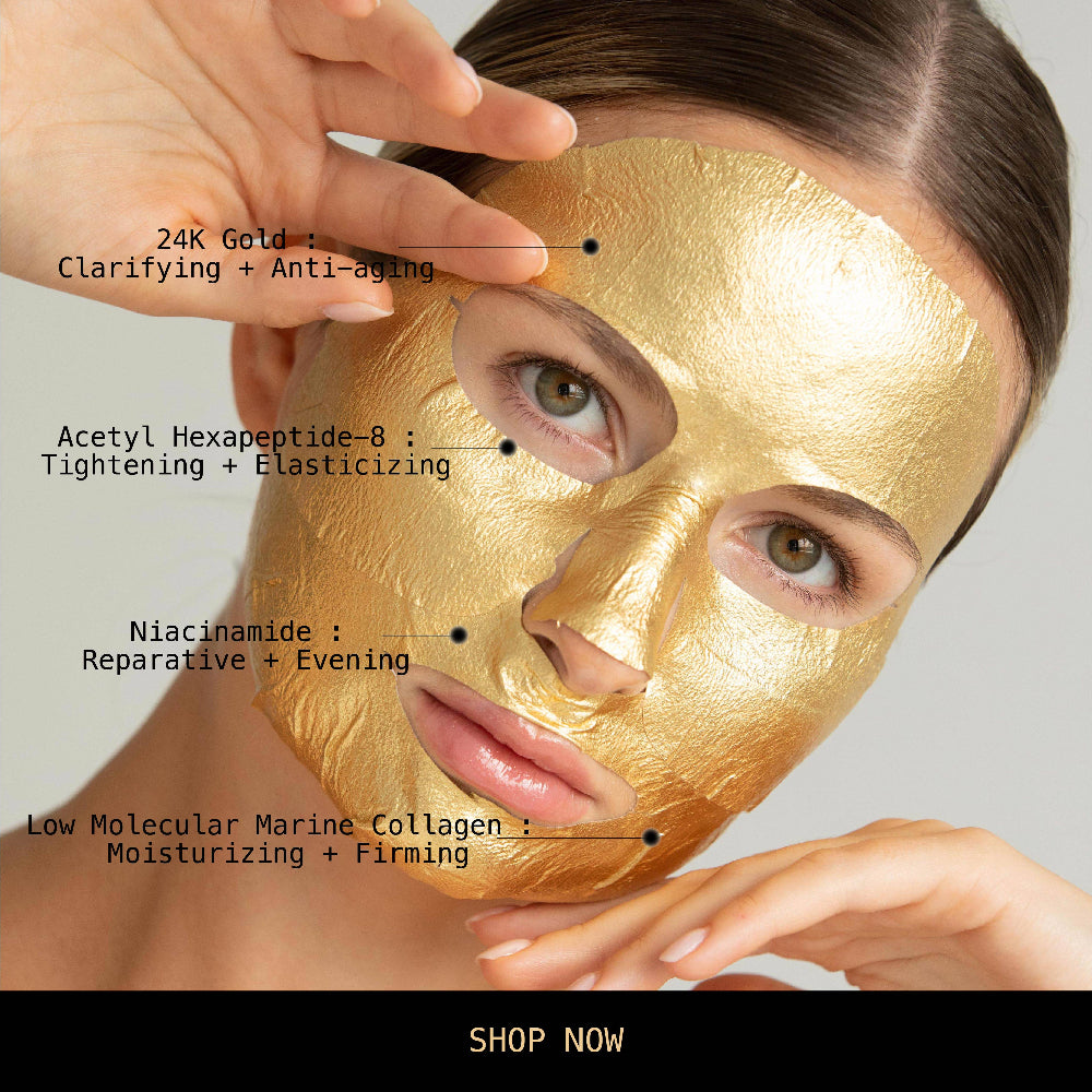 LAPCOS 24k Gold Foil Premium Face Mask 5-PACK