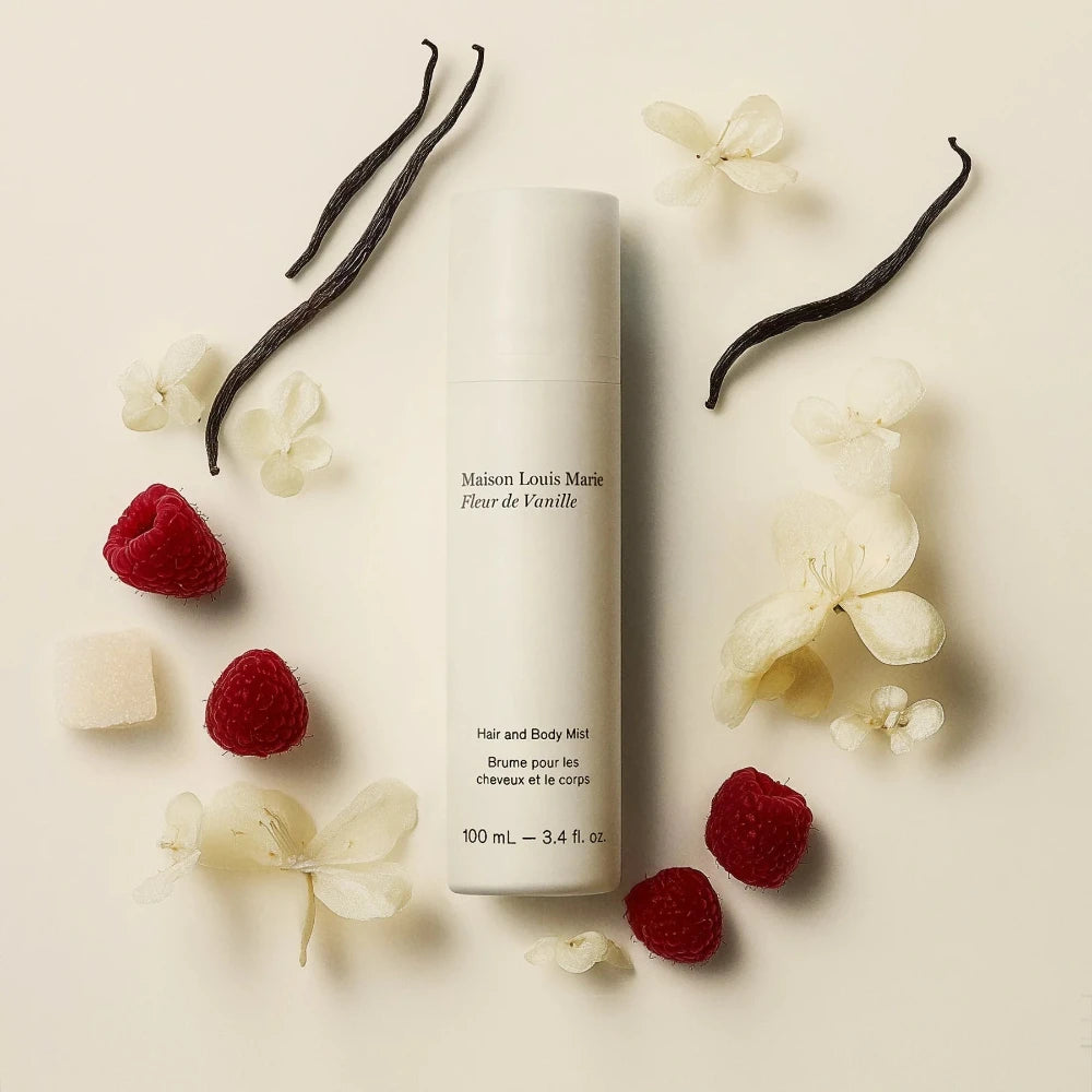 Skincare bottle with white label on a light gray background