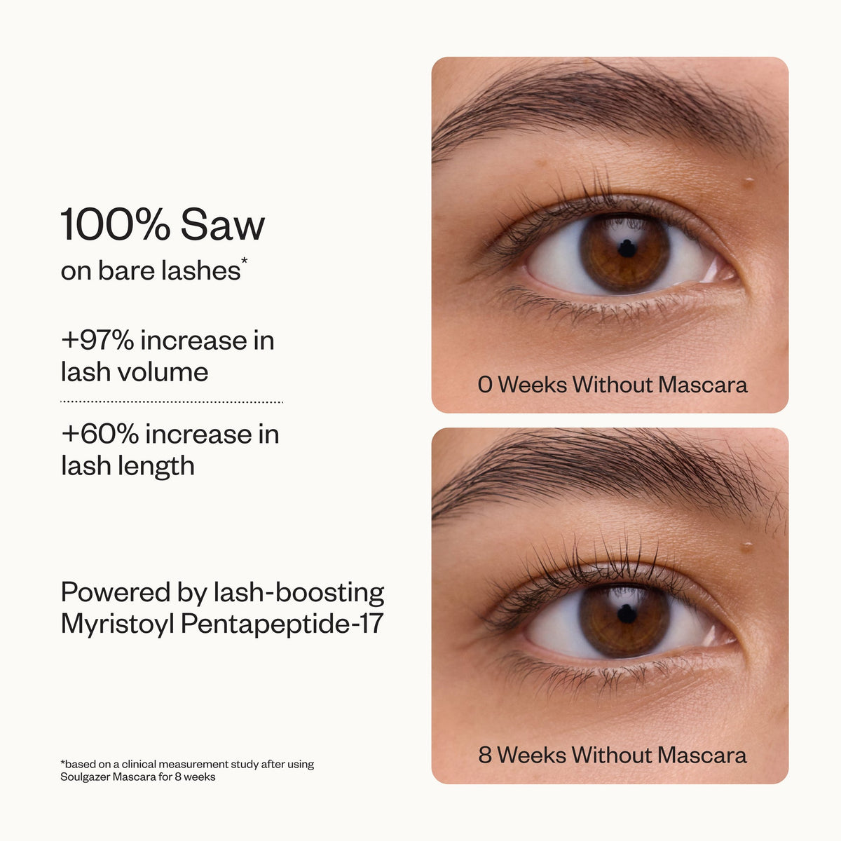Kosas Soulgazer Mascara Lengthening + Lifting Peptide Mascara in Allure | Dark Brown