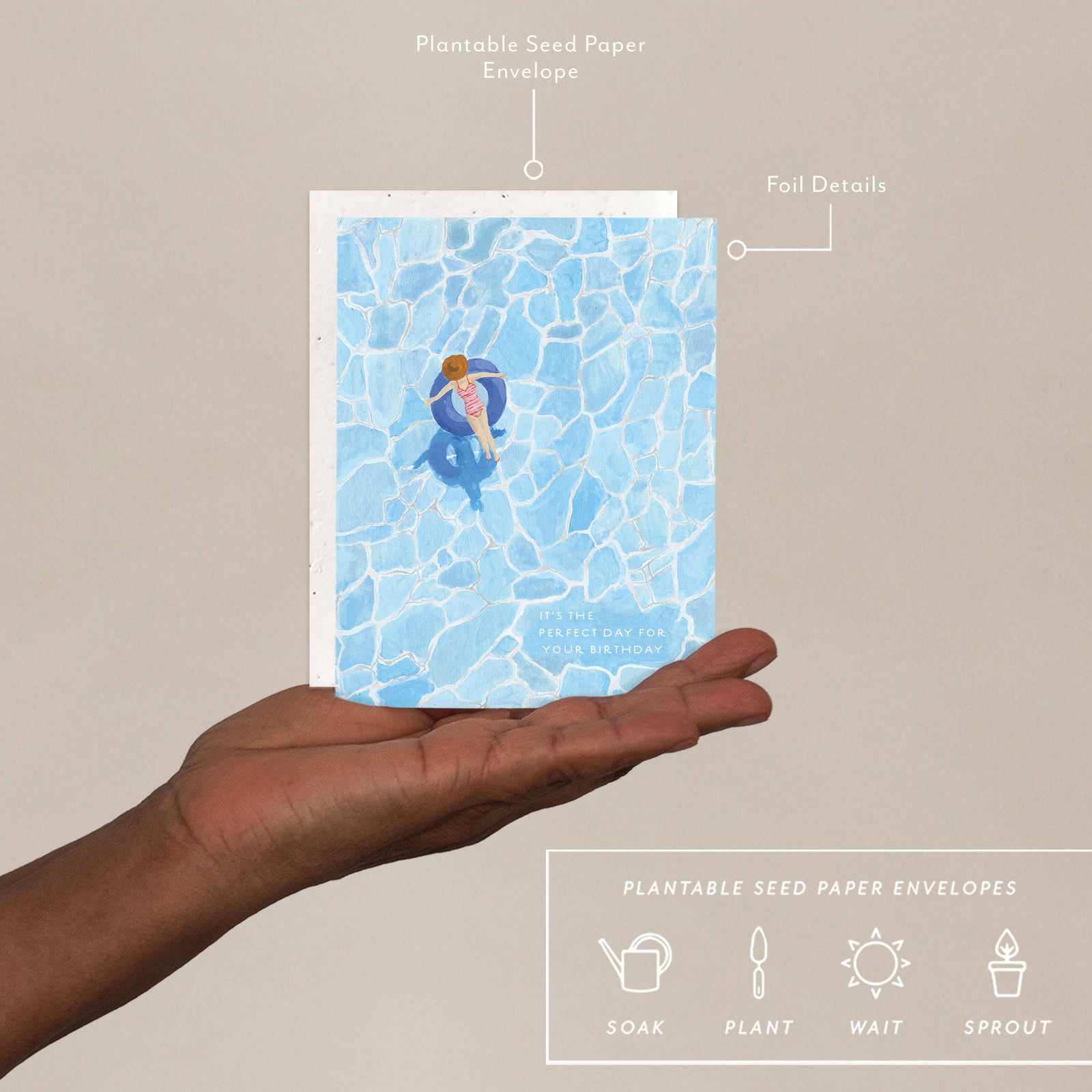 Seedlings - Pool Day - Birthday Card