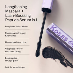 Kosas Soulgazer Mascara Lengthening + Lifting Peptide Mascara in Allure | Dark Brown