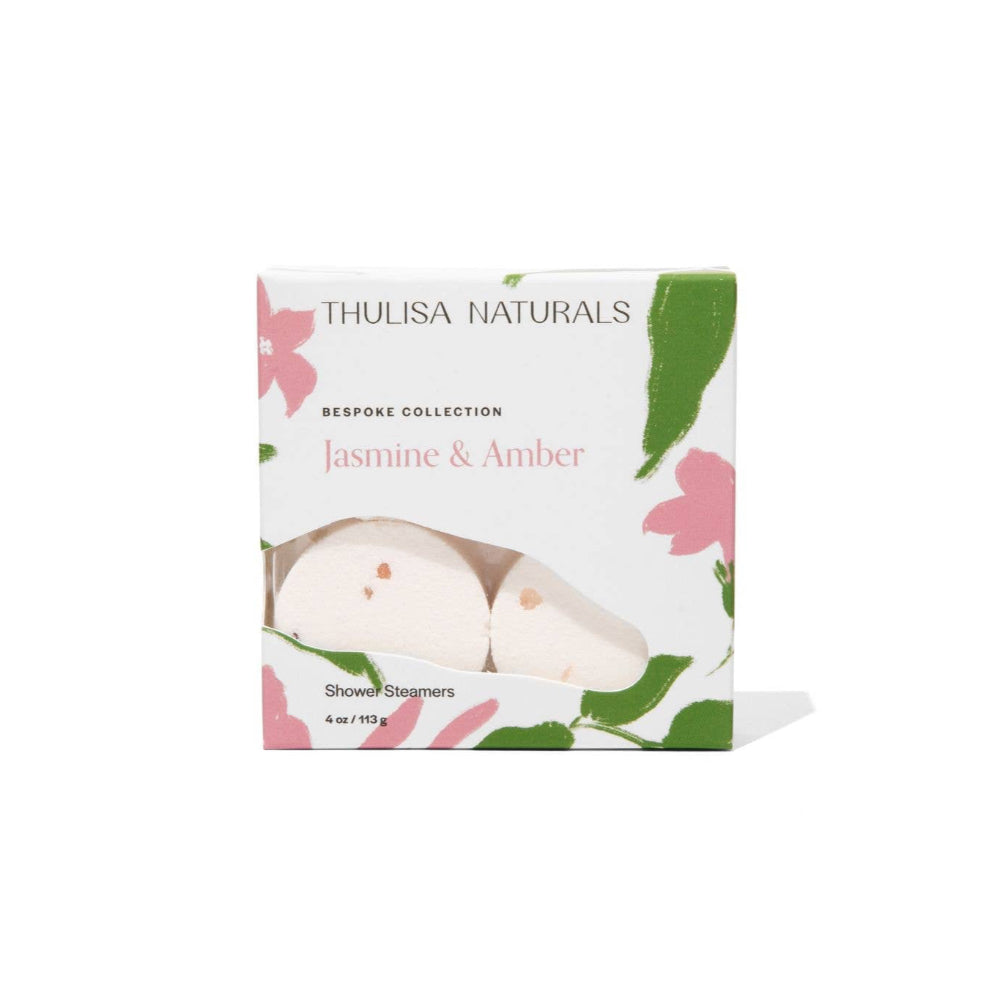 Thulisa Naturals | Bath + Body - Shower Steamers | Jasmine and Amber | 4 Pack Gift Set