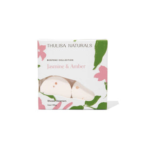 Thulisa Naturals | Bath + Body - Shower Steamers | Jasmine and Amber | 4 Pack Gift Set