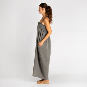 loom.ist - Sile Wide Leg Jumpsuit: Charcoal