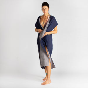 loom.ist Cotton Gauze Long Beach Cover Up | White