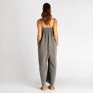 loom.ist - Sile Wide Leg Jumpsuit: Charcoal