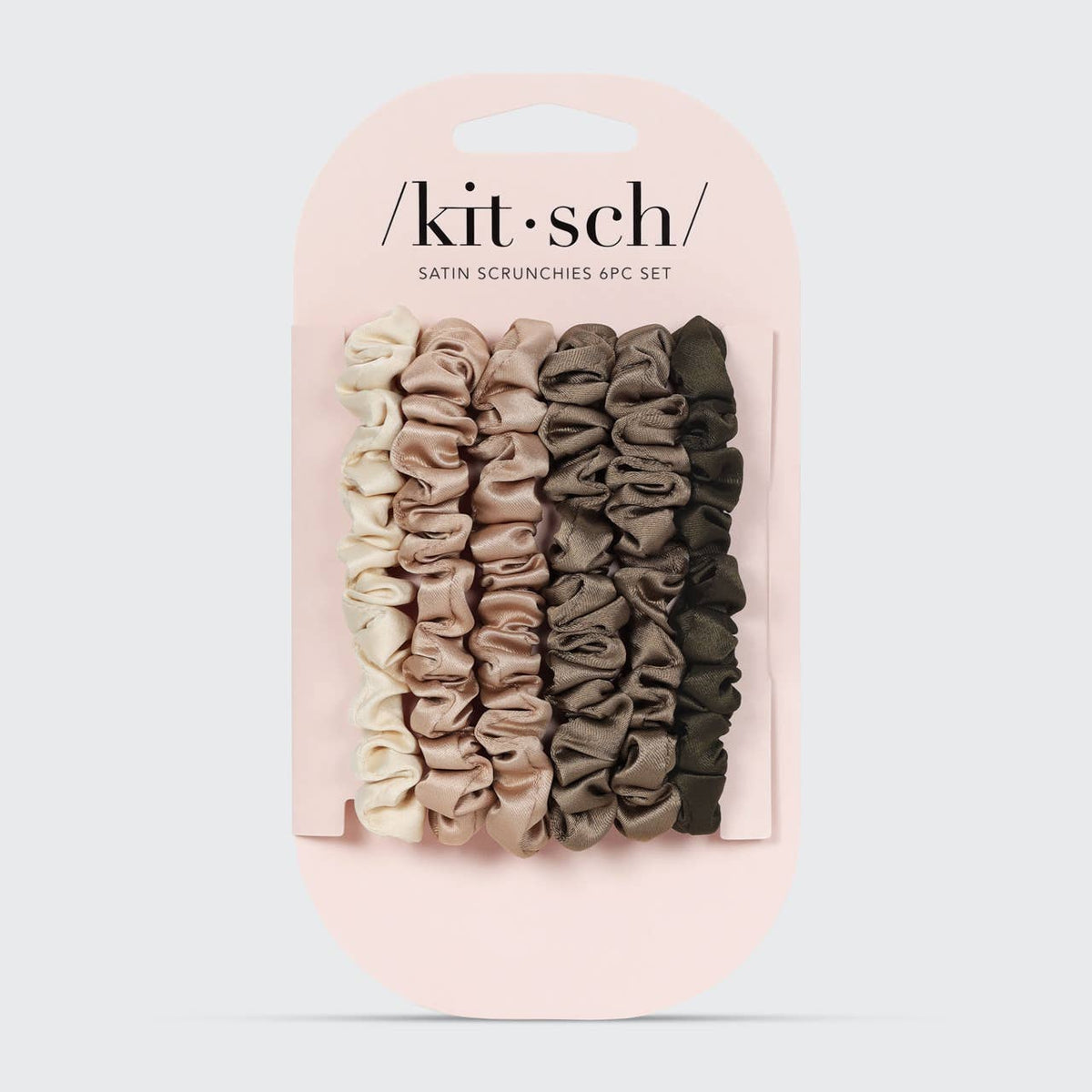 KITSCH Ultra Petite Satin Scrunchies 6pc | Eucalyptus