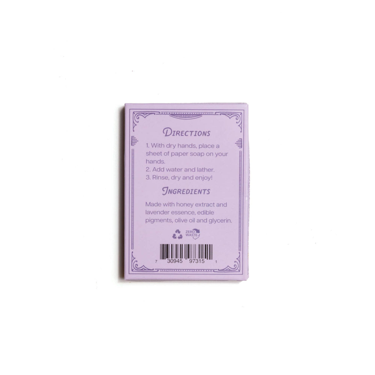 123 Farm - Paper Soap – Lavender Honey Scent, Travel Size, 50 Sheets