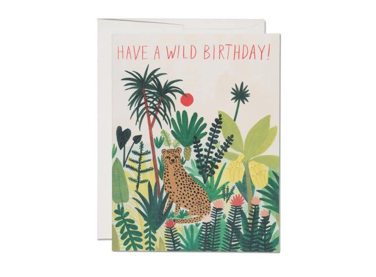 Red Cap Cards Cheetah Birthday Greeting Card