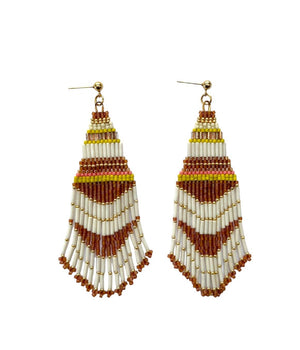 Mayana Designs Co | Beaded Handwoven Embellished Woodland Earrings (Snow)