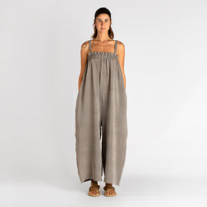 loom.ist - Sile Wide Leg Jumpsuit: Khaki