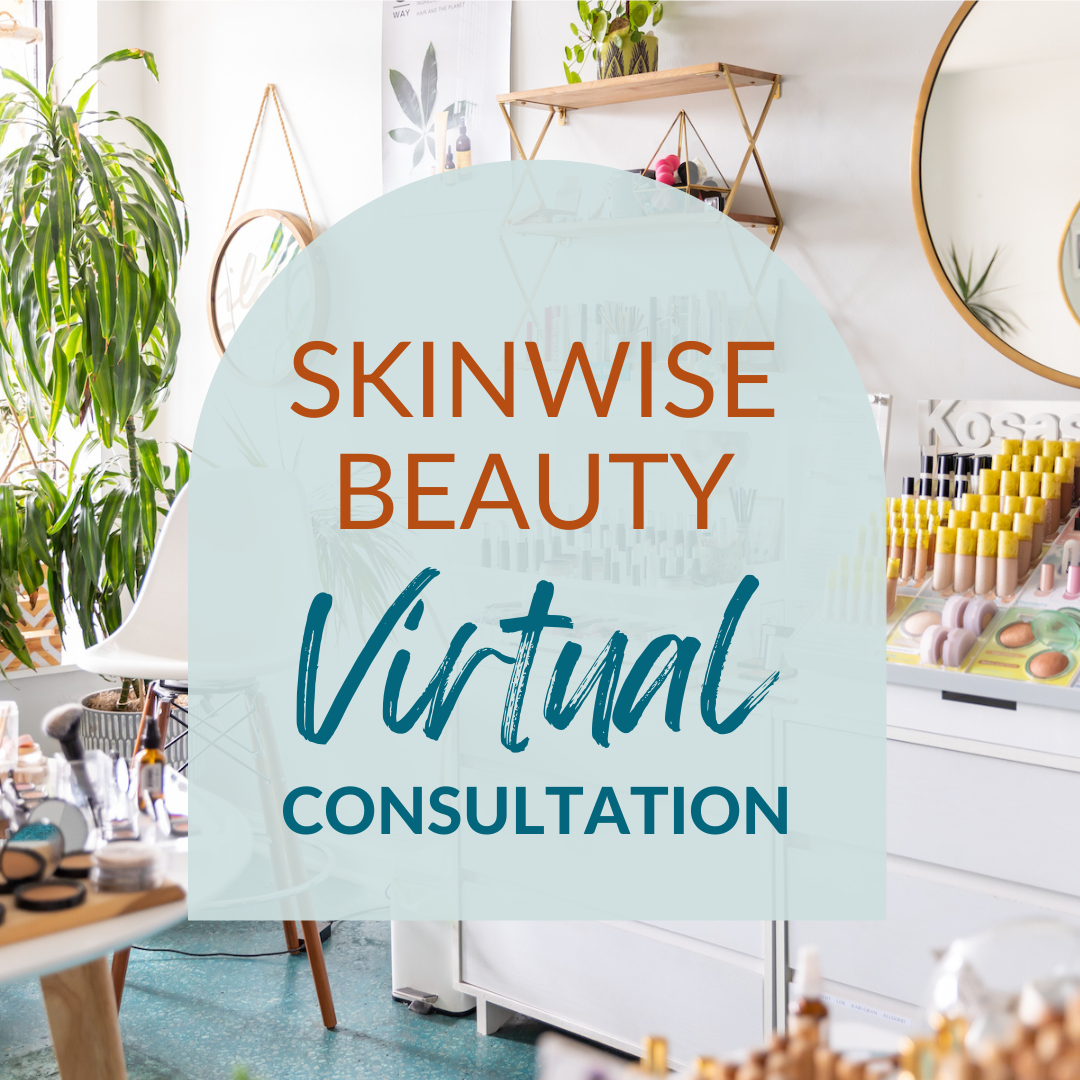 Advertisement for Skinwise Beauty Virtual Consultation with a beauty salon setting in the background.