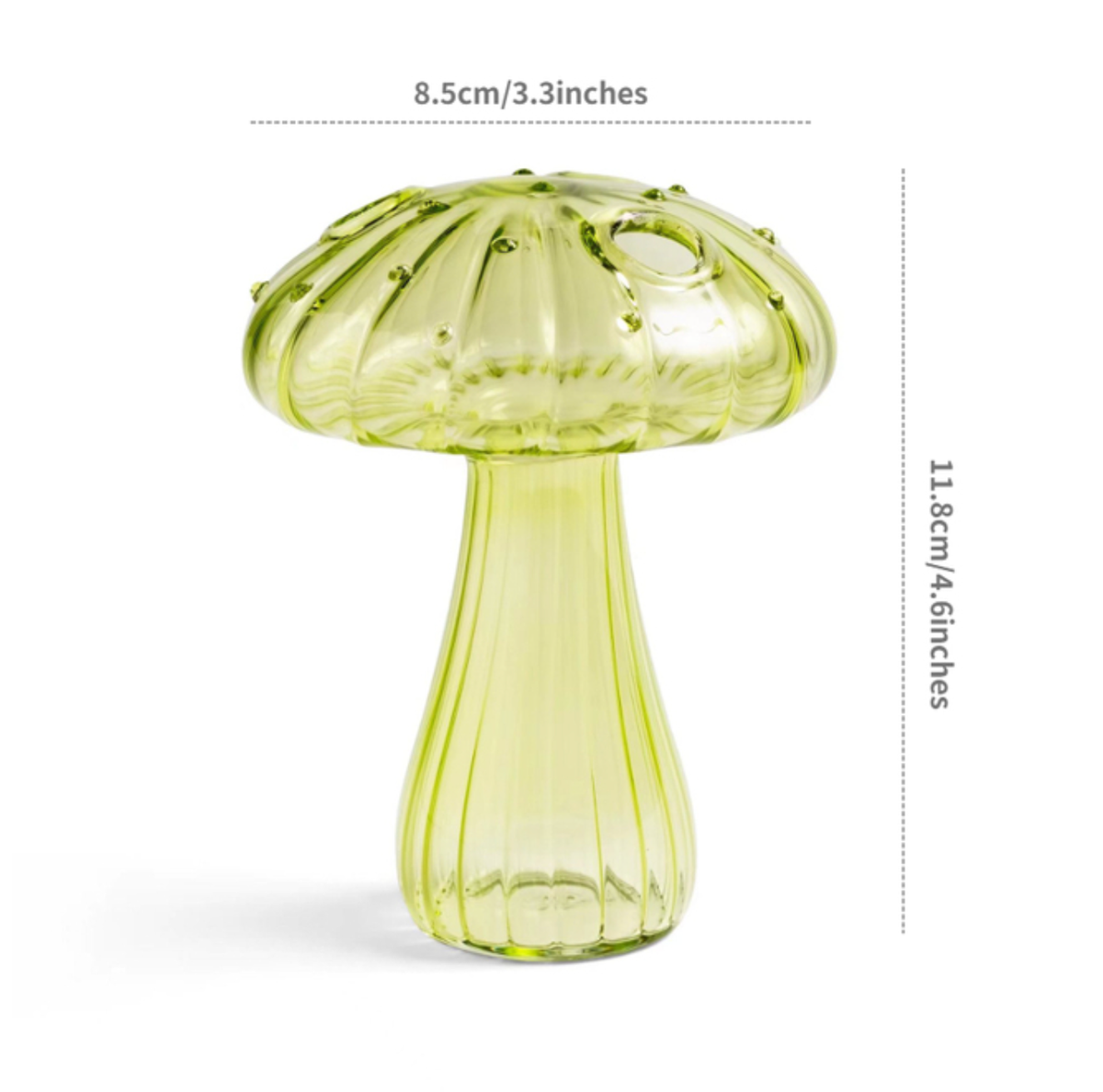 IVORE.GROUP  Mini Glass Mushroom Bud Vase | Light Green
