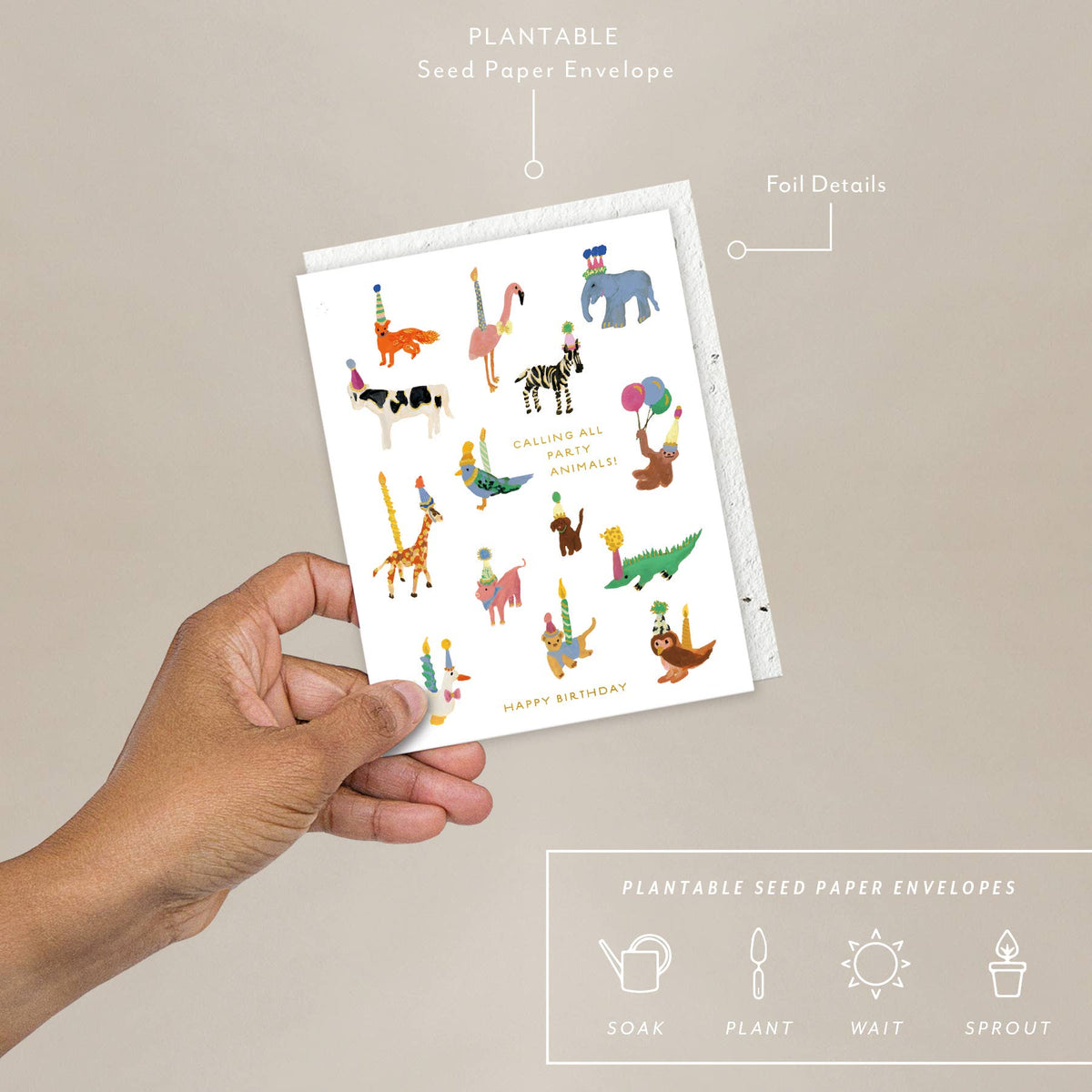 Seedlings Animal Party  | Birthday Card