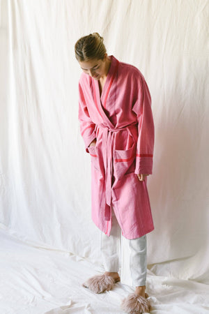 HOME & LOFT Gypsy Pink Tribeca Long Bathrobe | Size Medium