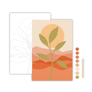 Breathe People - Desert Sunset Meditative Art Paint by Number Kit: Kit + Magnetic Frame