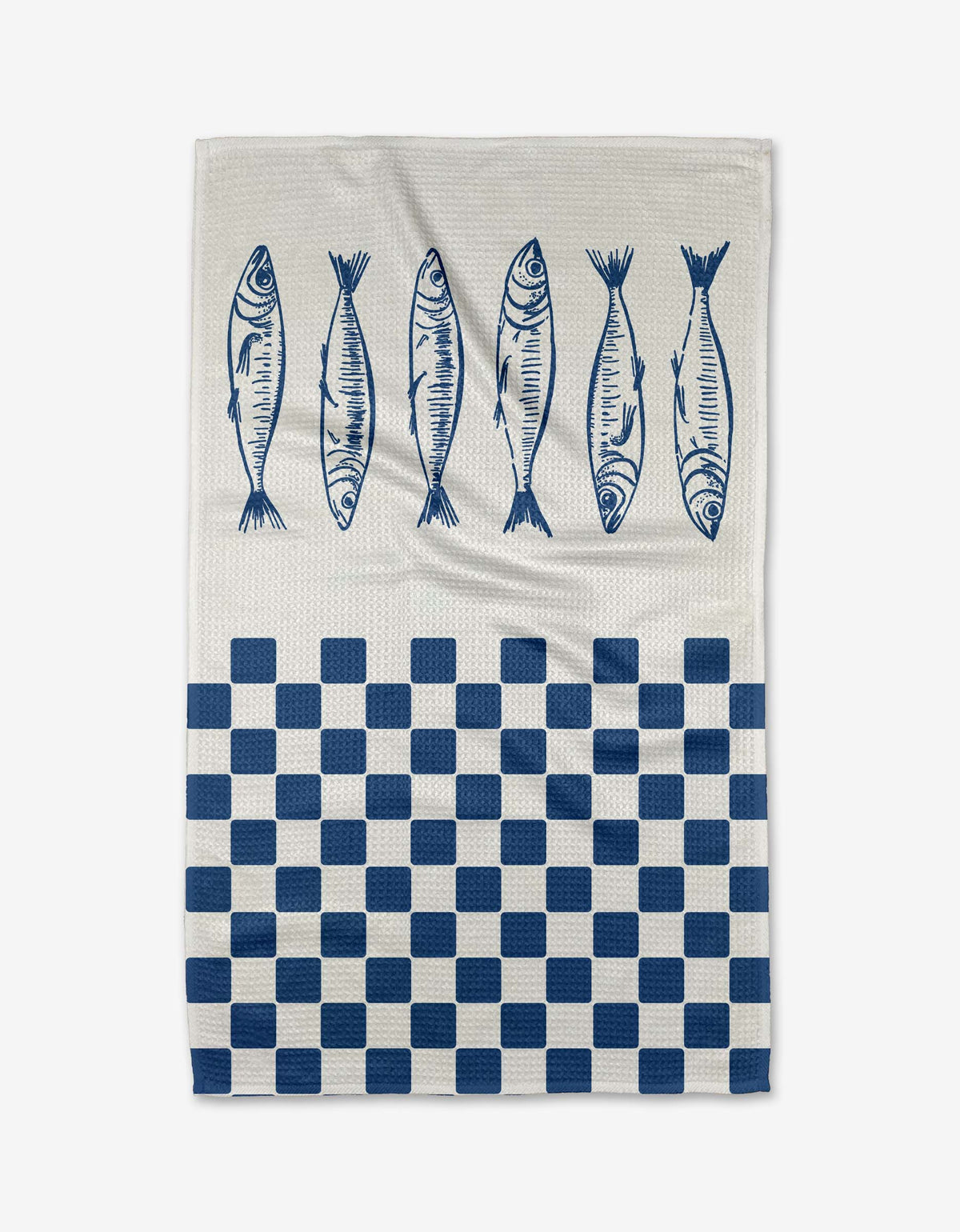 Geometry | Sardine Check Blue Tea Towel