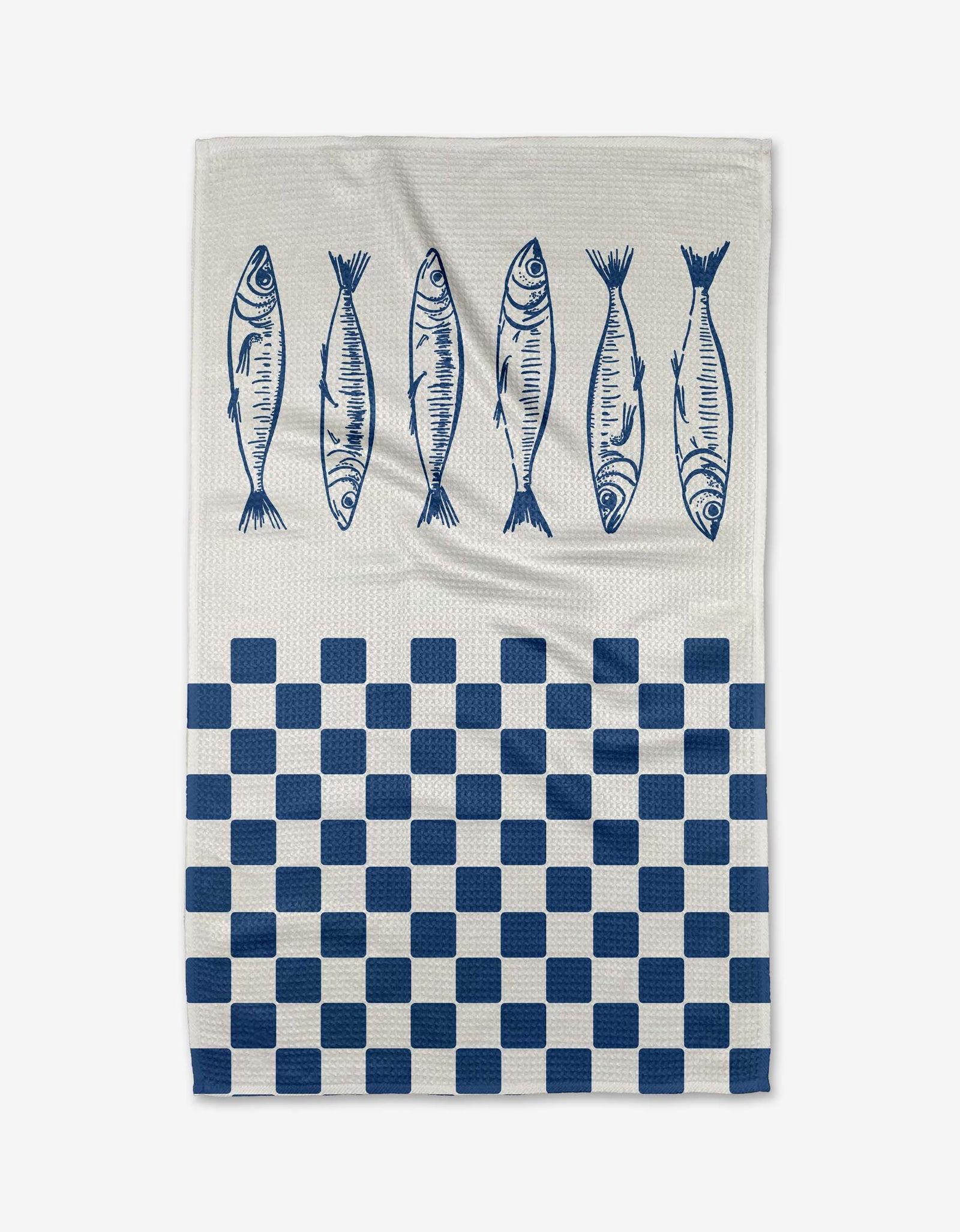 Geometry | Sardine Check Blue Tea Towel