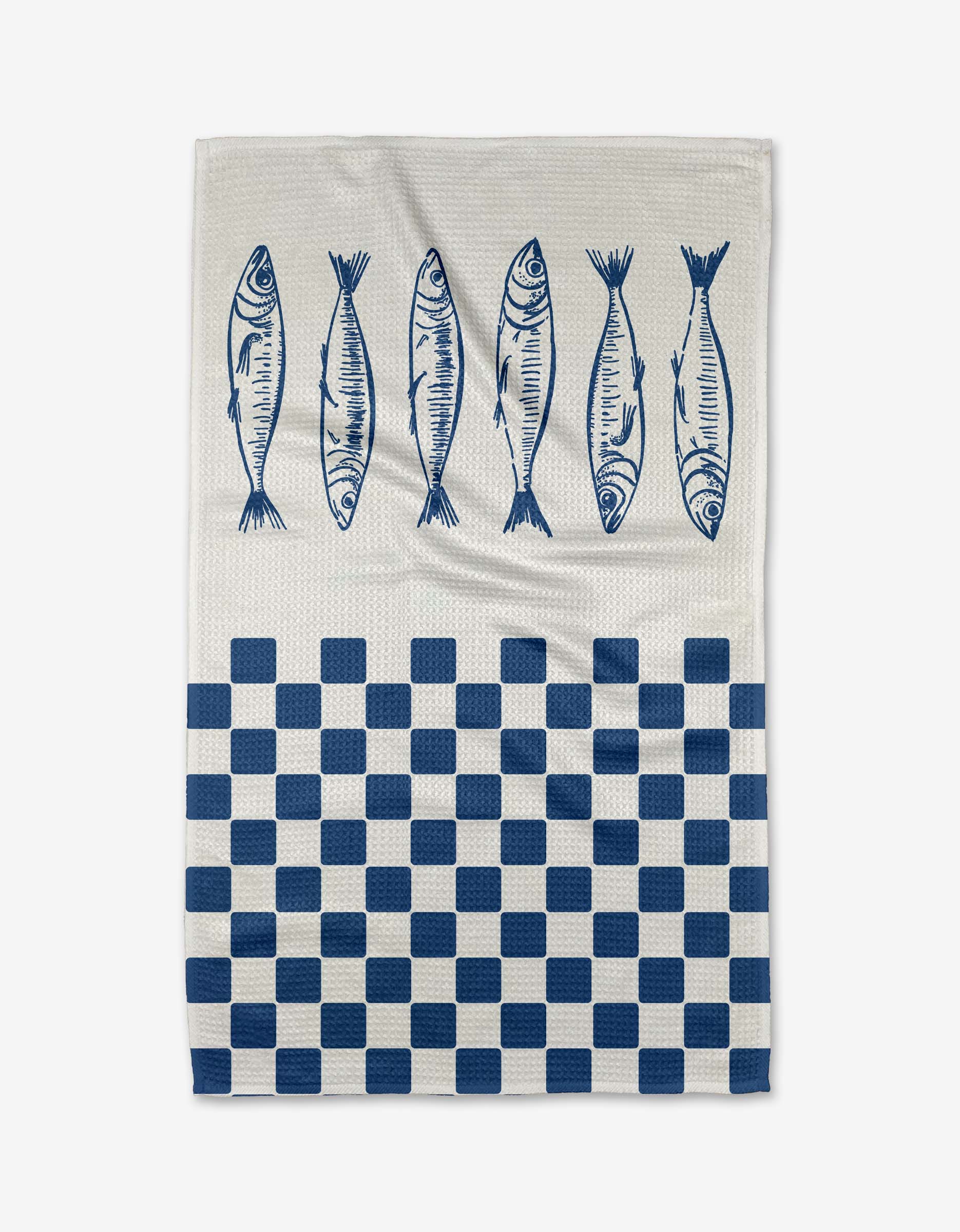 Geometry | Sardine Check Blue Tea Towel