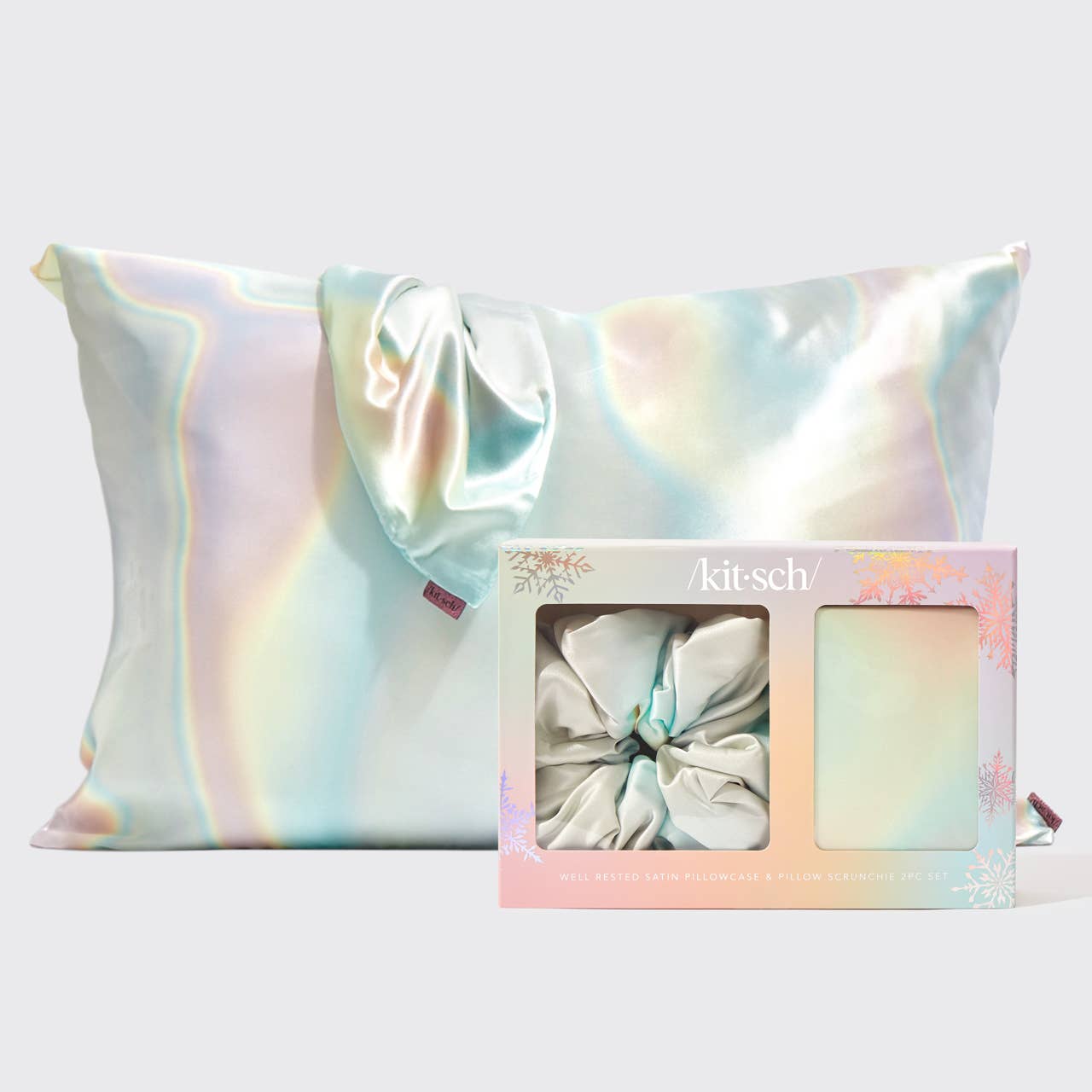 KITSCH - Holiday Satin Pillowcase and Pillow Scrunchie 2pc - Aura