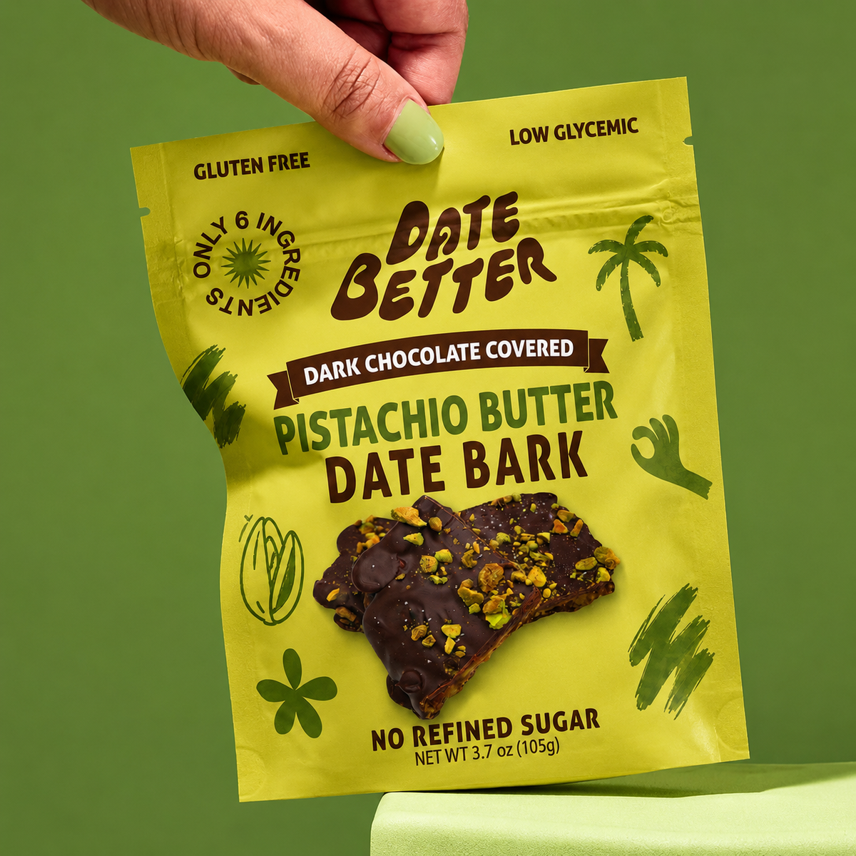 Date Better Snacks Pistachio Date Bark