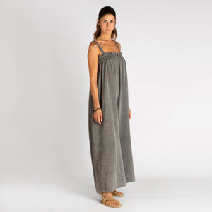 loom.ist - Sile Wide Leg Jumpsuit: Charcoal