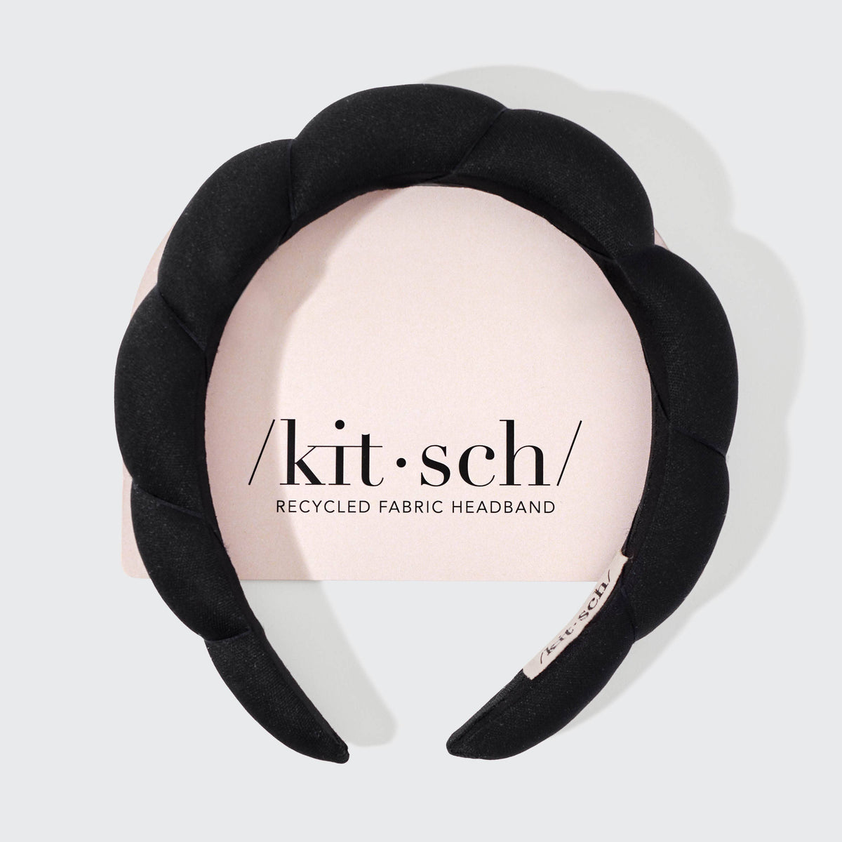 KITSCH Recycled Fabric Puffy Headband | Black