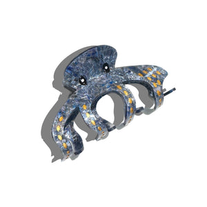 Solar Eclipse - Hand-painted Octopus Claw Hair Clip | Eco-Friendly: Blue