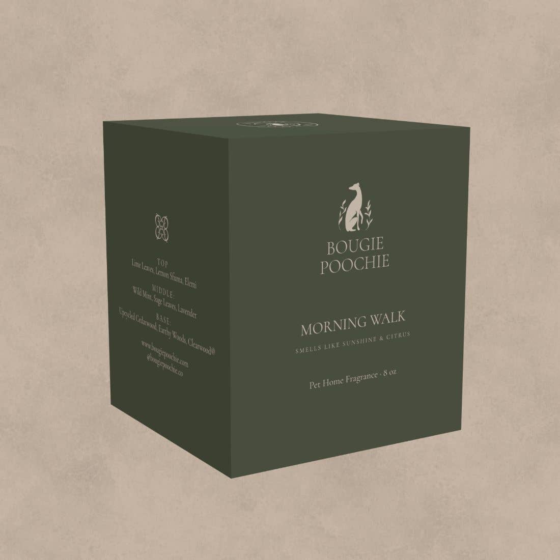 Bougie Poochie Candles Morning Walk Candle - Lime Leaves, Sage, Cedarwood