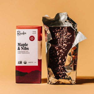 Raaka Chocolate | 75% Maple & Nibs Organic Chocolate Bar