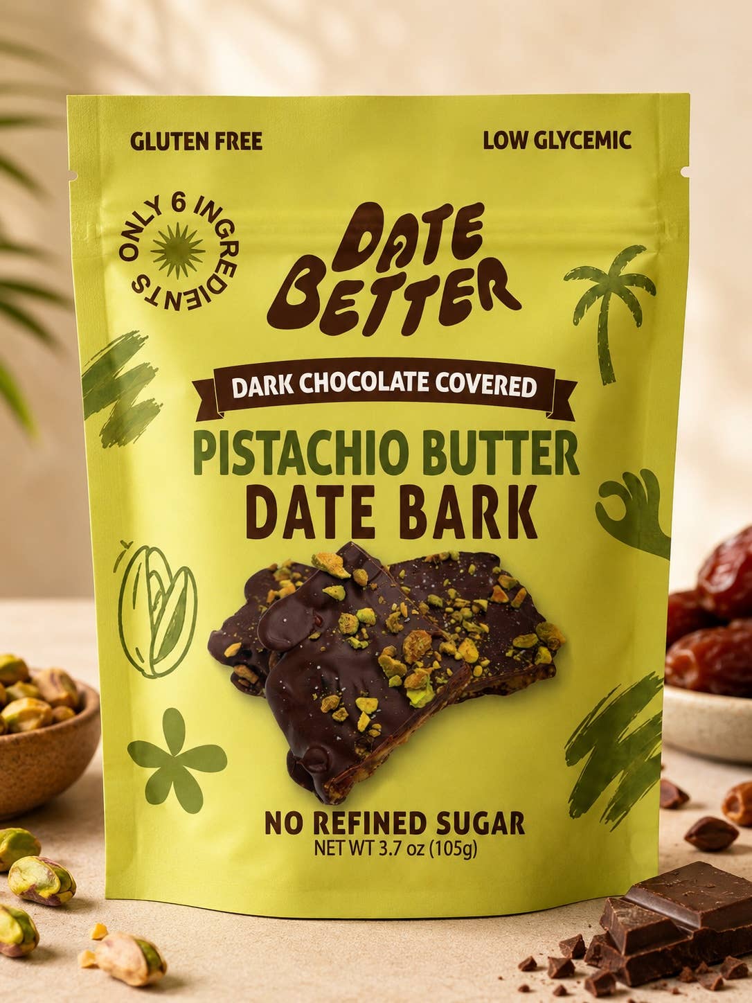 Date Better Snacks Pistachio Date Bark